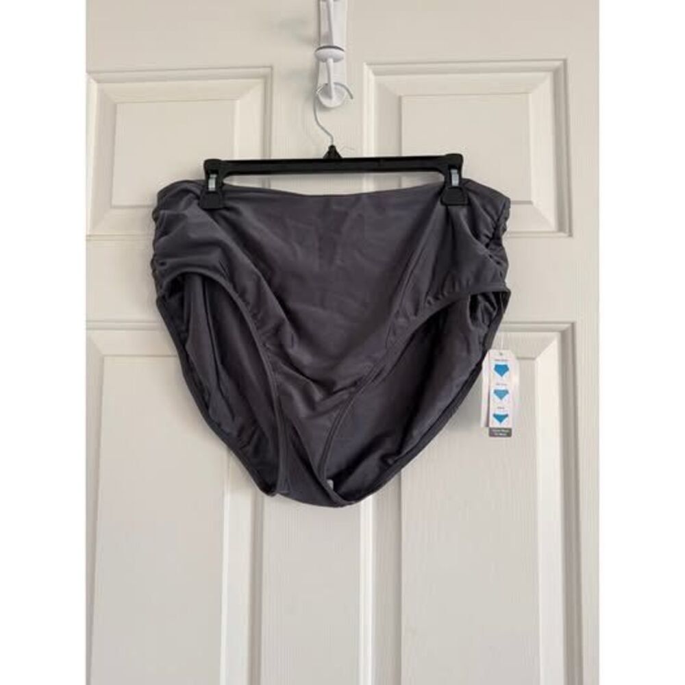 104. Time and Tru NWT Swim bikini bottoms gray high waisted